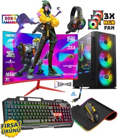 Resim Gamepage X90 Windows 11 Pro Ryzen 5 3600 32gb 512gb Ssd Rx580 8Gb 23.8" Masaüstü Oyuncu Bilgisayar 