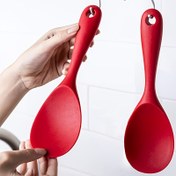 Resim Ev Tipi Silikon Pirinç Spatulası - Yapışmaz Tencere Uyumlu, Gıda Dereceli, Isıya Dayanıklı, Pirincin Yapışmasını Önler 