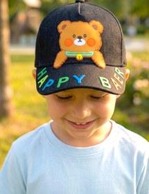Resim AYDINER TEKSTİL 3D Happy Bear Ayıcık Figürlü Eğlenceli Erkek Çocuk Şapka 
