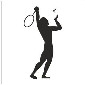 Resim Tenisci Folyo Sticker 40cm Uzunluk Siyah 