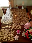 Resim KEÇECİ ŞEYDA Deri Salon Takımı 4 Parca ( Masa Runner, Orta Sehpa Runner , Konsol Runner, Zigon Pecete) 