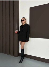 Resim Cemo Kadın Oversize Blazer Ceket Elbise Siyah 