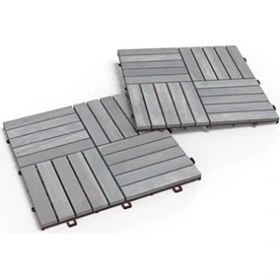 Resim Mabeyn Akasya Ahşap Yer Karosu, Gri 30X30 Cm, 10'lu Paket, 0.9 M² Yer Kaplama 