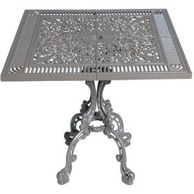 Resim Alüminyum Döküm Bahçe Masası Cg-604 75x75 Cm Kare Döküm Bahçe Masası Antrasit 