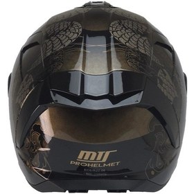 Resim Mts X340 Coldy Gold Fullface Gold Camlı Motosiklet Kaskı Gold Siyah 