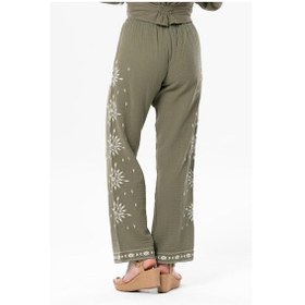 Resim Beli Lastikli Günışığı Yazlık Müslin Pantolon Haki Hk-haki Haki 