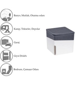 Resim Saban Beyaz, Naturel Kare - Nem Alıcı Rutubet Giderici Aparat + Tablet (500 Gram) 