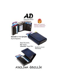 Resim Adelina Bags Adelina Unisex Lacivert Alüminyum Mekanizmalı Kızaklı Kartlık Cüz Lacivert 