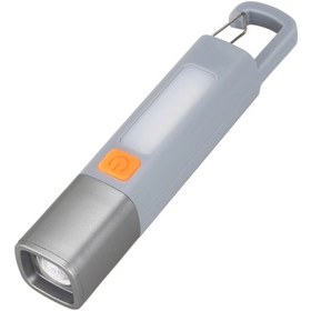Resim Usb Şarjlı El Feneri 800 Lümen Kamp Lambası Yan Led Özellikli Klipsli Gri 
