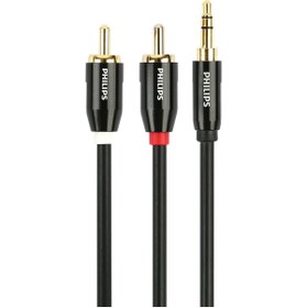 Resim Philips 3.5mm Stereo Rca Ses Kablosu Siyah 