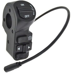 Resim Zcjb Magideal Siyah 3'ü 1 Arada Bisiklet Anahtarı Elektrikli Bisiklet Scooter İçin Korna Anahtarı 