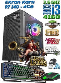 Resim WARBOX Sega Mix I3 4160 8gb Ram 128gb Ssd R7 240-4gb E.kartı Oyuncu Bilgisayarı 