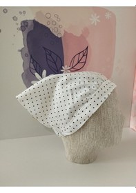 Resim Papyonbebek0 Punto Desenli Eşarp Bandana - Beyaz - Organik & El Yapımı Beyaz 