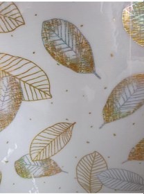 Resim 80 Cm X 200cm Yaprak Desenli Masa Örtüsü Bej 