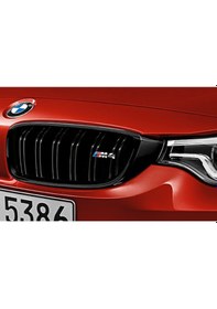 Resim Bmw F33 M4 Ön Böbrek Panjur Piano Black - Logolu Çift Tırnak 