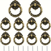 Resim 10 Adet Vintage Antika Pirinç Dolap Kolları - Rustik Düğümlü Tasarım 3.0 cm Çapı Demir Çekmece Kulpları Vidalı, Yağlanmış Yüzey Kaplama Mobilya Restorasyonu için Donanım, Dolaplar, Komodinler ve Ev Dekoru, Dolap Yenileme | Detaylı İşçilik, Dolap Kulpları ve Çekmeceleri 
