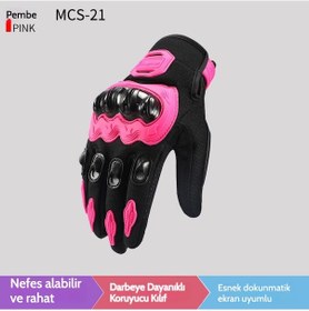 Resim Snapbuy Motosiklet Eldiveni, Darbeye Dayanıklı, Dokunmatik, Dört Mevsim Pembe 