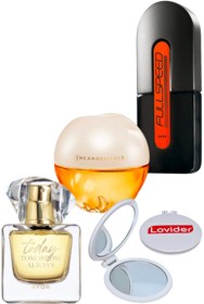 Resim AVON TTA Today Kadın + Incandessence Kadın + Full Speed Erkek Parfüm + Lovider Cep Aynası 