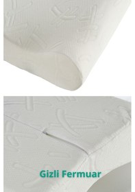 Resim Rudu Japon Yastık Kılıfı Çift Taraflı Visco Visko 51x41x13-11cm Beyaz 