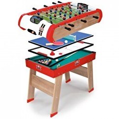 Resim Smoby Powerplay 4 ü1 Arada Oyun Masası Seti Langırt-Bilardo-Masa Tenisi-Hokey 640002 