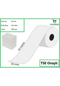 Resim 56x16 Metre Termal Kredi Kartı Ve Yazarkasa Pos Rulosu 500 Adet 