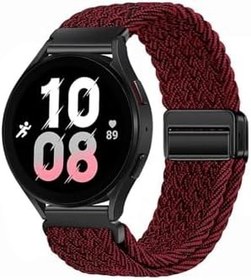 Resim Huawei Watch GT3 42 mm-GT2 42 mm Uyumlu Flexi Hasır Magnet Kordon 20 mm(Güçlü Mıknatıs) Koyu Kırmızı 