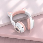 Resim Borofone BLUETOOTH CAT Kulaklık LED'li Kablosuz Kulaklık 7 saat arama ve müzik SD kart ve Aux çalma modlu 