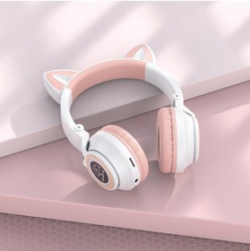 Resim Borofone BLUETOOTH CAT Kulaklık LED'li Kablosuz Kulaklık 7 saat arama ve müzik SD kart ve Aux çalma modlu 
