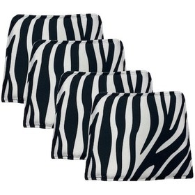 Resim Knsz Sırt Minderi 4 Lü Zng&mğr&uslu Bonar Kumaş Cırtlı Tel Bar Sandalyesi Sırtı İçin Siyah 