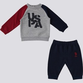 Resim U.s. Polo Assn. Erkek Bebek Gri 2'li Takım Gri 