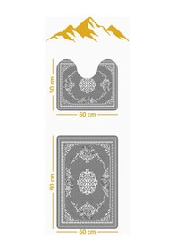 Resim Modern Desenli Dijital Baskı 3 Lü Banyo Paspas Takımı Yıkanabilir Kaymaz Tabanlı Klozet Takımı Klz0057 Renkli 