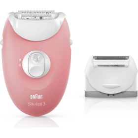 Resim Braun Silk-épil 3 3440 Epilatör Pembe Renkli Vücut ve Koltuk Altı Kullanımı İçin 