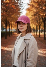 Resim İthal Eskitme Model Yıkana Bilir Pembe Kot Şapka 