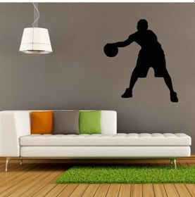 Resim Basketbolcu Folyo Sticker 80cm Uzunluk Siyah 