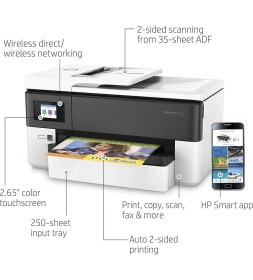 Resim Hp Officejet Pro 7720 Çok Fonksiyonlu A3 Yazıcı (Ekstra 1 Set Orjinal Kartuş Hediyeli) 