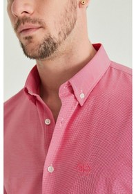 Resim Ds Damat Slim Fit Fuşya Pötikare Gömlek (560151630) Çok Renkli 