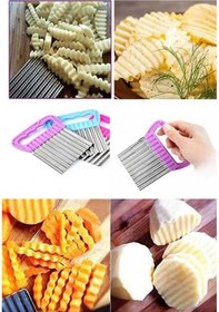 Resim Özel Tutacaklı Şekilli Sebze Ve Meyve Kesme Aleti Cips Doğrayıcı Royaleks-35126 Metal 