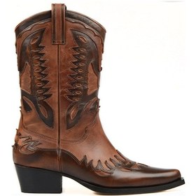 Resim Footcourt Kahverengi Deri Kadın Kovboy Çizme (Buz) 