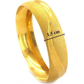 Resim Altın Kaplama Dalgalı Simli 1.5 Cm Bilezik Blz-3054 Altın 