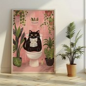 Resim 1 adet, Siyah Kedi Tuvalette Gazete Okuyor Baskı, Komik Yaratıcı Kedi Poster, Modern Hayvan Duvar Sanatı, Çerçevesiz Kanvas Baskı, Banyo Dekoru, Yurt Odası Dekoru, Kedi Aşıkları Duvar Sanatı, Minimalist Ev Dekoru, Oturma Odası, Yatak Odası, Yurt, Restoran, İç Mekan Kullanımı, Dikey Yön için Uygun 