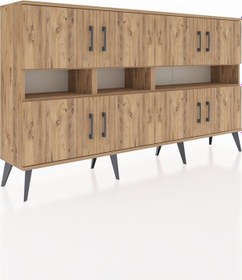 Resim Arges Konsol 8 Raflı 8 Kapaklı 176x30x99 Çam-çam Atlas Çam - Atlas Çam 