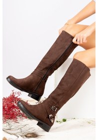Resim Fox Shoes Kahverengi Süet Kadın Çizme E726203402 