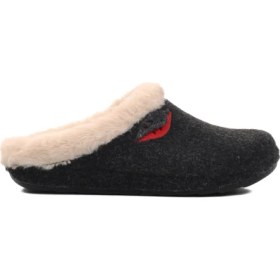 Resim Ayakmod Siyah Içi Kürklü Kadın Ev Terliği K-9529 Z 