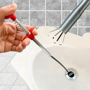 Resim Paslanmaz Çelik Tıkanıklık Çözücü Alet - 58.42cm, 88.9cm, 160.02cm Pençe Başlı Saç Çıkarma için, Kanalizasyon, Mutfak Lavabosu & Banyo Küveti Drenajları için İdeal - Temel Tesisat Aksesuarı 