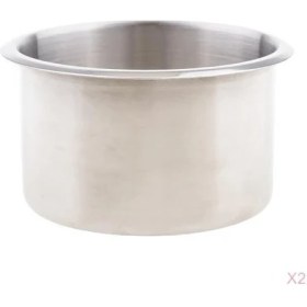 Resim 2x Gümüş Gezgin Paslanmaz Çelik Kupa Içecek Tutucu Tekne Kamyon Kampçı 90MM 