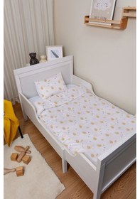 Resim Organik Çarşaflı Park Yatak Nevresim Takımı 80x120 - Limon Çiçeği 