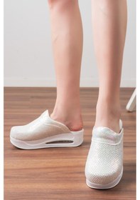 Resim Parlak Özel Seri Airmax Tam Ortopedik Ve Anatomik Sabo Terlik Krem 