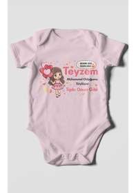 Resim Morivokids Teyzeye Özel Kısa Kollu Bebek Body %100 Pamuk Zbn89-kk Bebe Pembe 