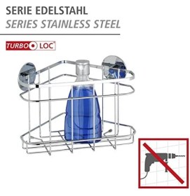 Resim Wenko Turbo-Loc® Paslanmaz Çelik Köşe Rafı, Delmeden Sabitleme 