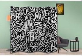 Resim Harf Temalı Özel Tasarım Paravan Room Divider PRV1195, 180 x 180 